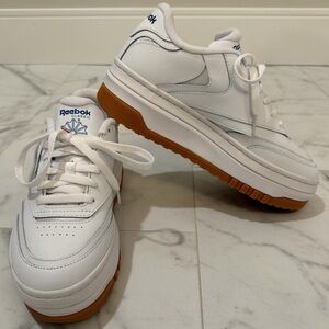 Reebok White Sneakers with Brown Sole